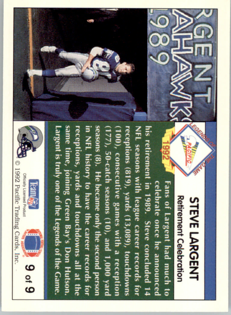 1992 Pacific Football "Insert" Cards - Picture 93 of 93