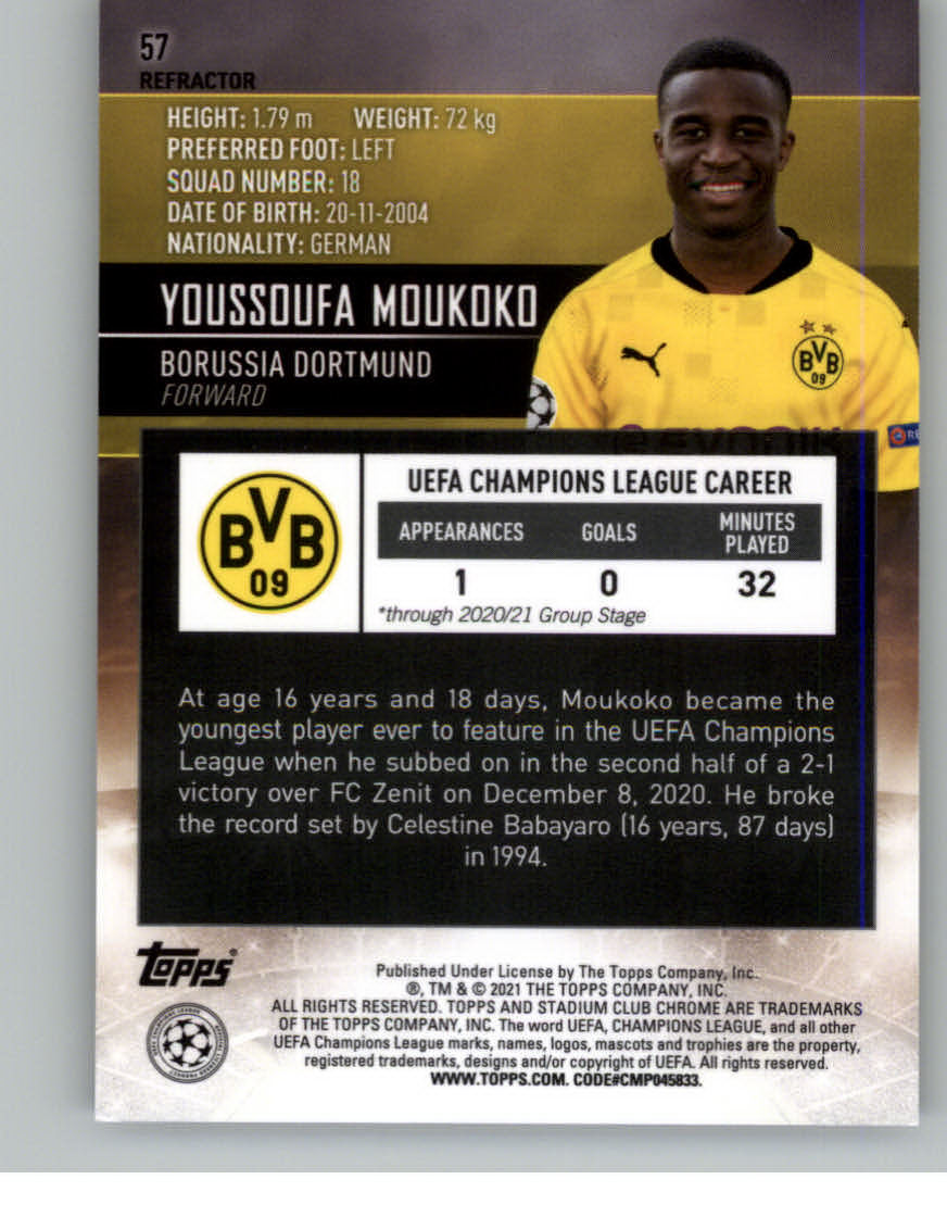 2020-21 STADIUM CLUB CHROME UEFA CHAMPIONS REFRACTORS ASSORTED