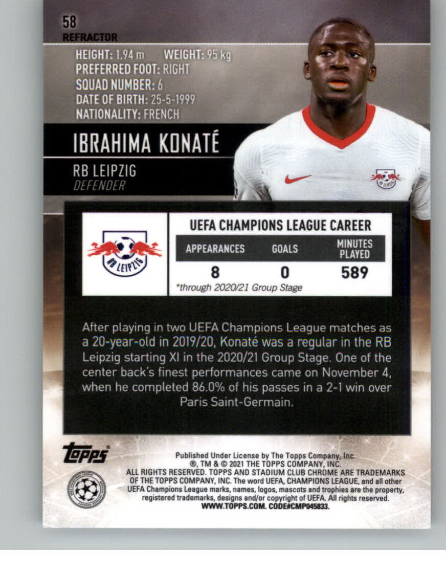 2020-21 STADIUM CLUB CHROME UEFA CHAMPIONS REFRACTORS ASSORTED