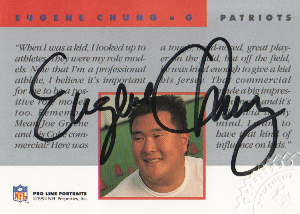 1992 Pro Line Portraits Autographs #19 Eugene Chung