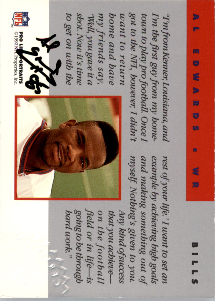 1992 Pro Line Portraits Autographs #40 Al Edwards back image
