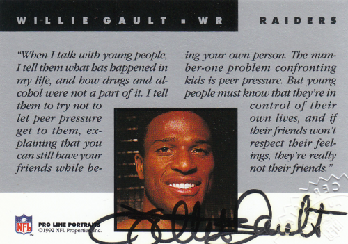 1992 Pro Line Portraits Autographs #52 Willie Gault