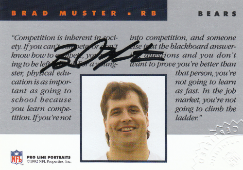 1992 Pro Line Portraits Autographs #103 Brad Muster