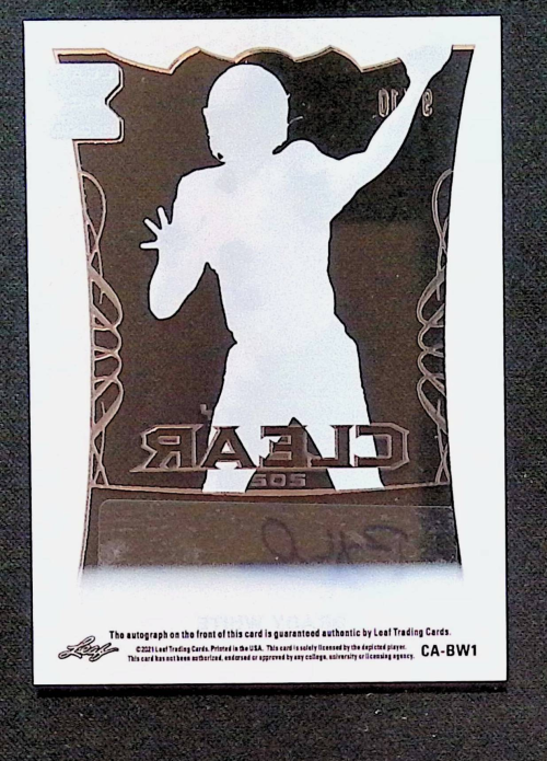 2021 Leaf Trinity Clear Autographs Purple #CABW1 Brady White back image