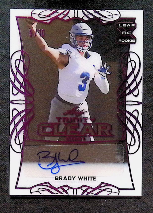 2021 Leaf Trinity Clear Autographs Purple #CABW1 Brady White