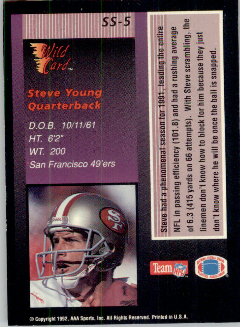 1992 Wild Card Football "Stat Smashers" Insert and Promo Cards - Picture 8 of 70