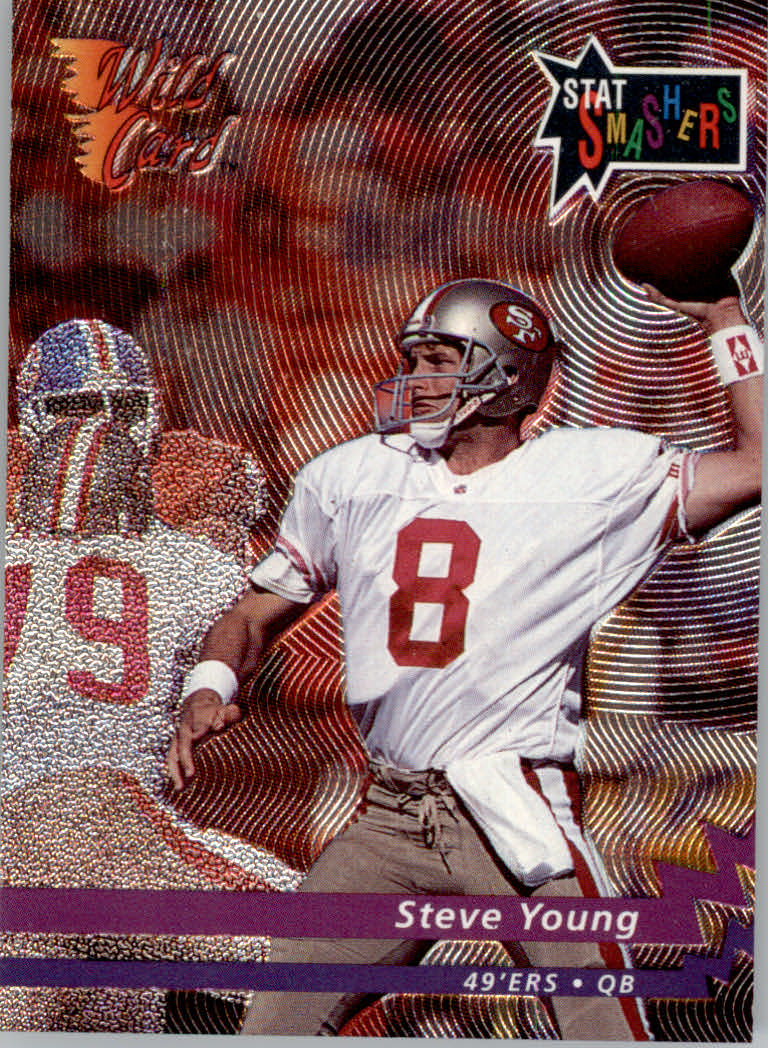 1992 Wild Card Football "Stat Smashers" Insert and Promo Cards - Picture 7 of 70