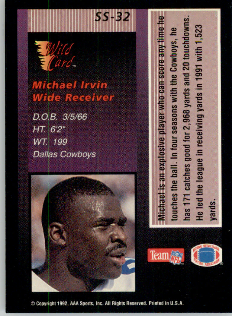 1992 Wild Card Football "Stat Smashers" Insert and Promo Cards - Picture 38 of 70