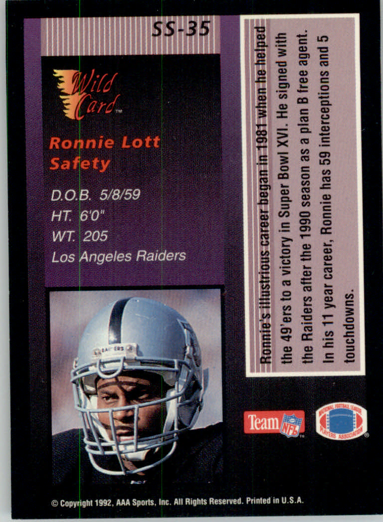 1992 Wild Card Football "Stat Smashers" Insert and Promo Cards - Picture 40 of 70
