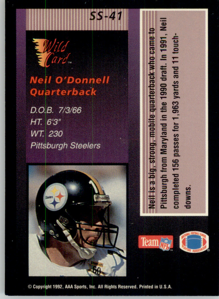 1992 Wild Card Football "Stat Smashers" Insert and Promo Cards - Picture 48 of 70