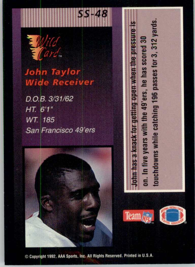 1992 Wild Card Football "Stat Smashers" Insert and Promo Cards - Picture 60 of 70