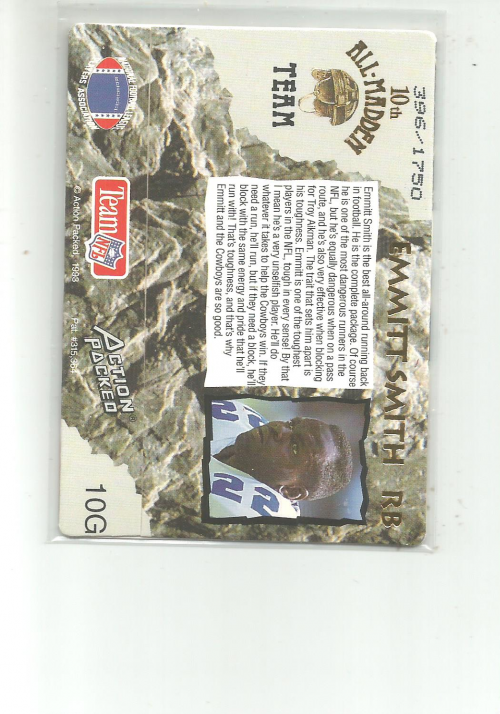 EMMITT SMITH 1994 Action Packed All Madden Team #1G Dallas Cowboys