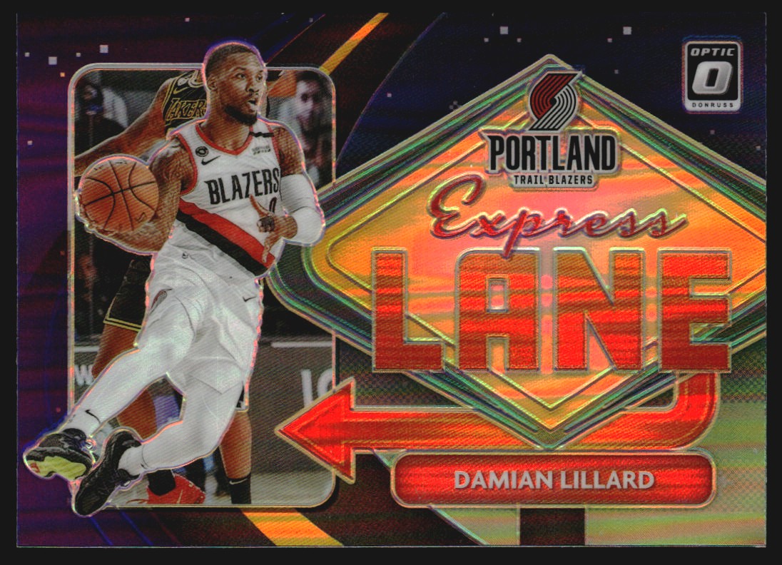 2020-21 Donruss Optic Express Lane Purple #8 Damian Lillard