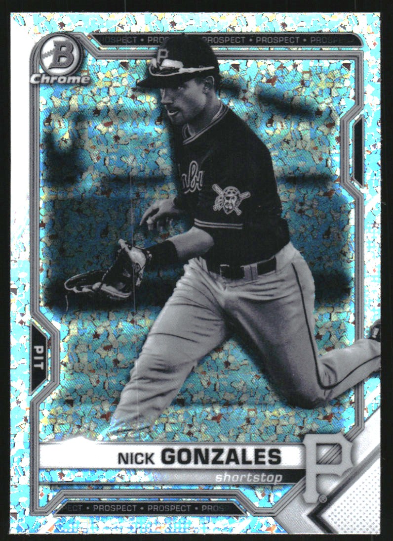 2021 Bowman Chrome Prospects Black and White Mini-Diamond Refractors #BCP224 Nick Gonzales
