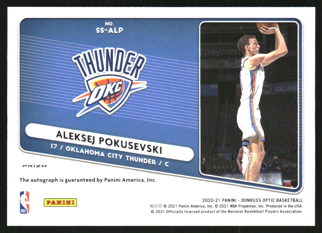 2020-21 Donruss Optic Signature Series Choice #67 Aleksej Pokusevski