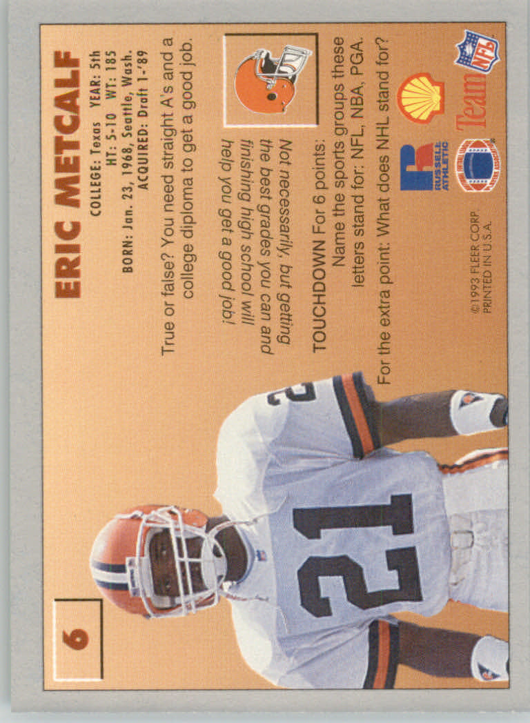 1993 FACT Fleer Shell Football Cards - Picture 13 of 213