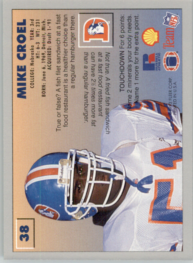 1993 FACT Fleer Shell Football Cards - Picture 75 of 213