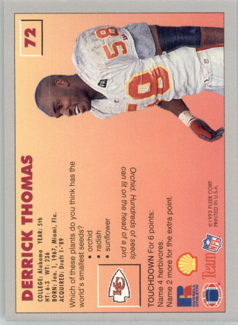1993 FACT Fleer Shell Football Cards - Picture 141 of 213