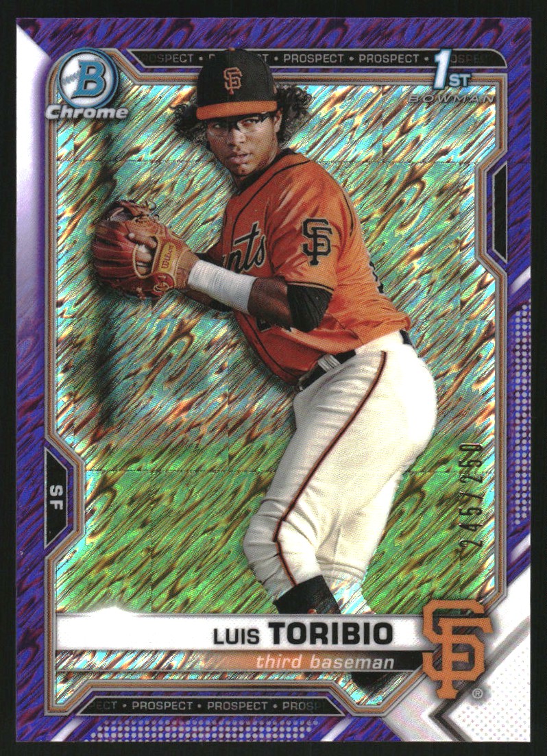 2021 Bowman Chrome Prospects Purple Shimmer Refractors #BCP228 Luis Toribio