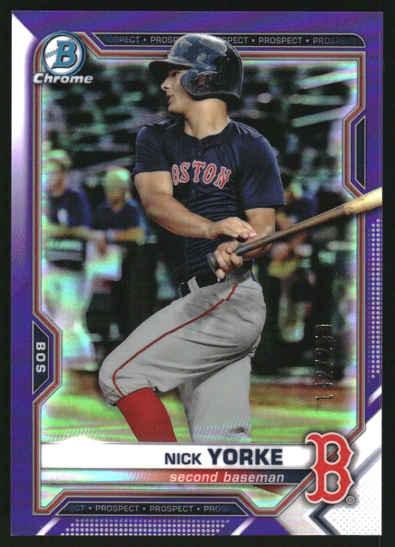 2021 Bowman Chrome Prospects Purple Shimmer Refractors #BCP243 Nick Yorke