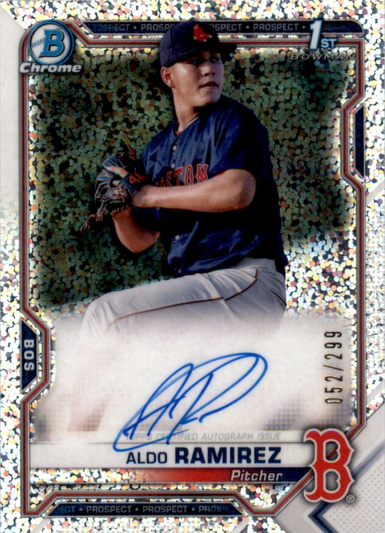 2021 Bowman Chrome Prospect Autographs Speckle Refractors #CPAARA Aldo Ramirez