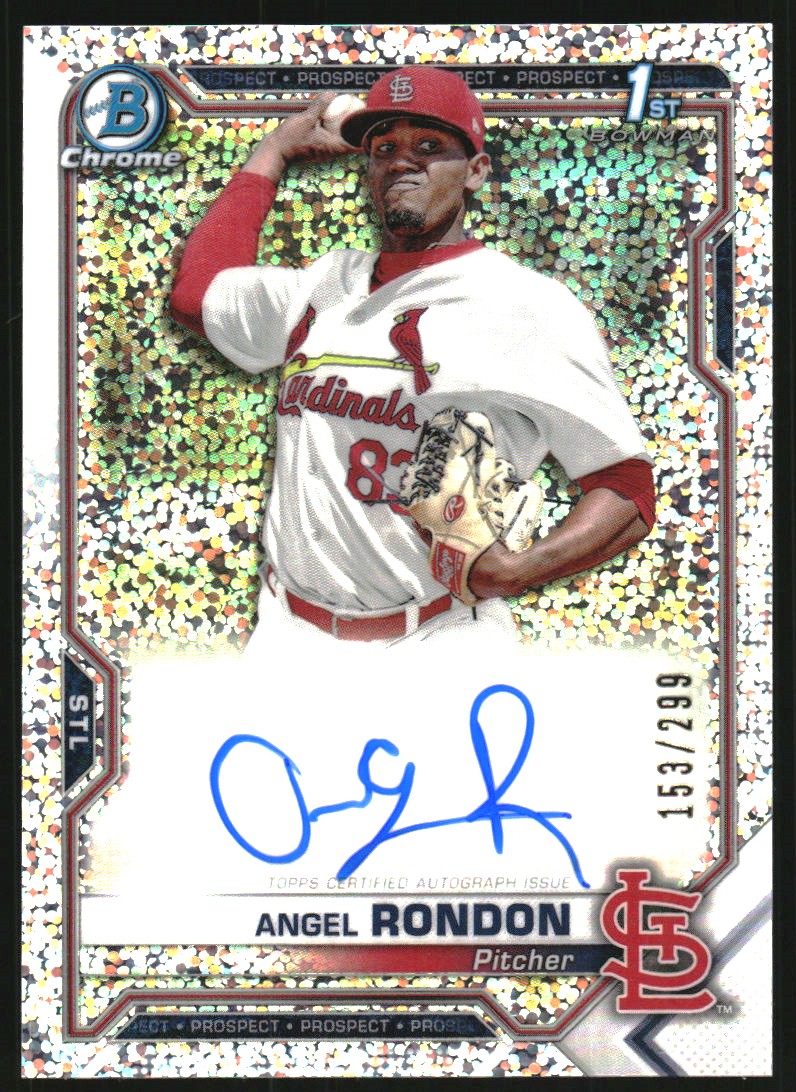 2021 Bowman Chrome Prospect Autographs Speckle Refractors #CPAARO Angel Rondon