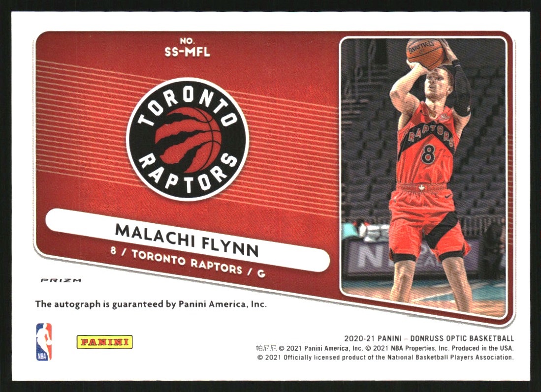 2020-21 Donruss Optic Signature Series Choice #79 Malachi Flynn