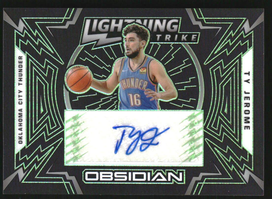 2020-21 Panini Obsidian Lightning Strike Signatures Electric Etch Green #6 Ty Jerome/25