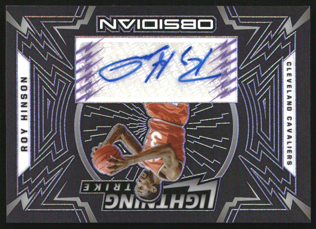 2020-21 Panini Obsidian Lightning Strike Signatures Electric Etch Purple #17 Roy Hinson/75