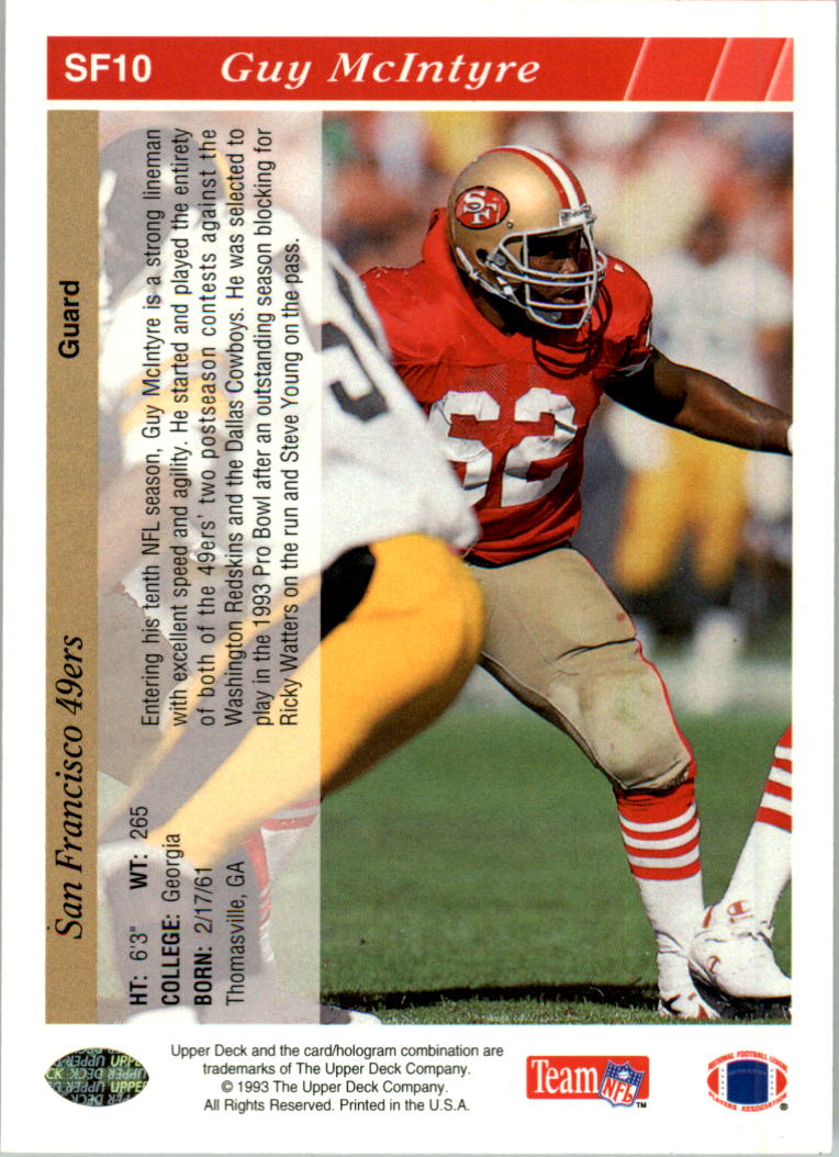 1994 Pacific Guy McIntyre San Francisco 49ers #39