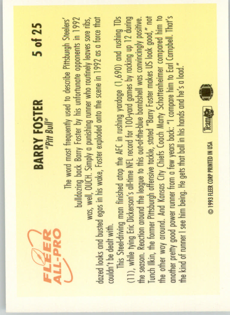 1993 Fleer Football "Insert" Cards - Picture 7 of 113