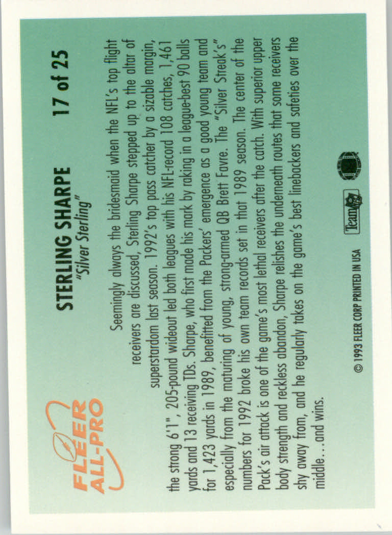 1993 Fleer Football "Insert" Cards - Picture 27 of 113