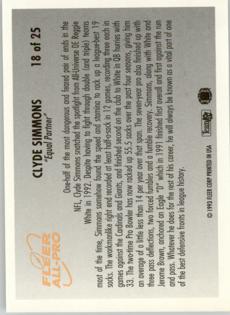 1993 Fleer Football "Insert" Cards - Picture 29 of 113