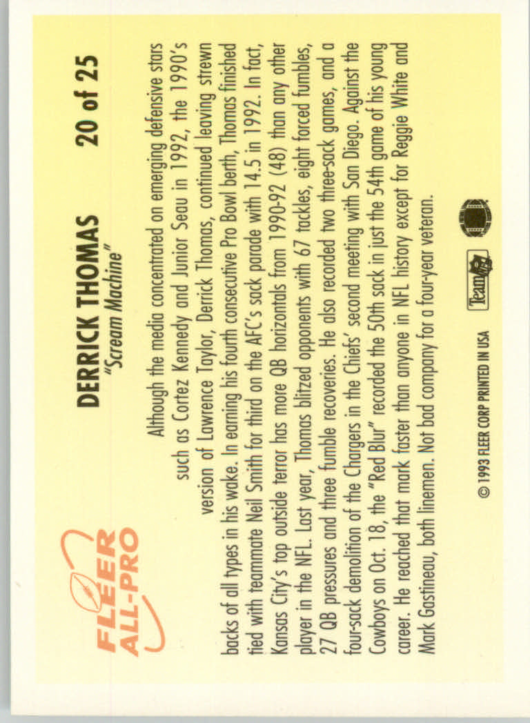 1993 Fleer Football "Insert" Cards - Picture 31 of 113