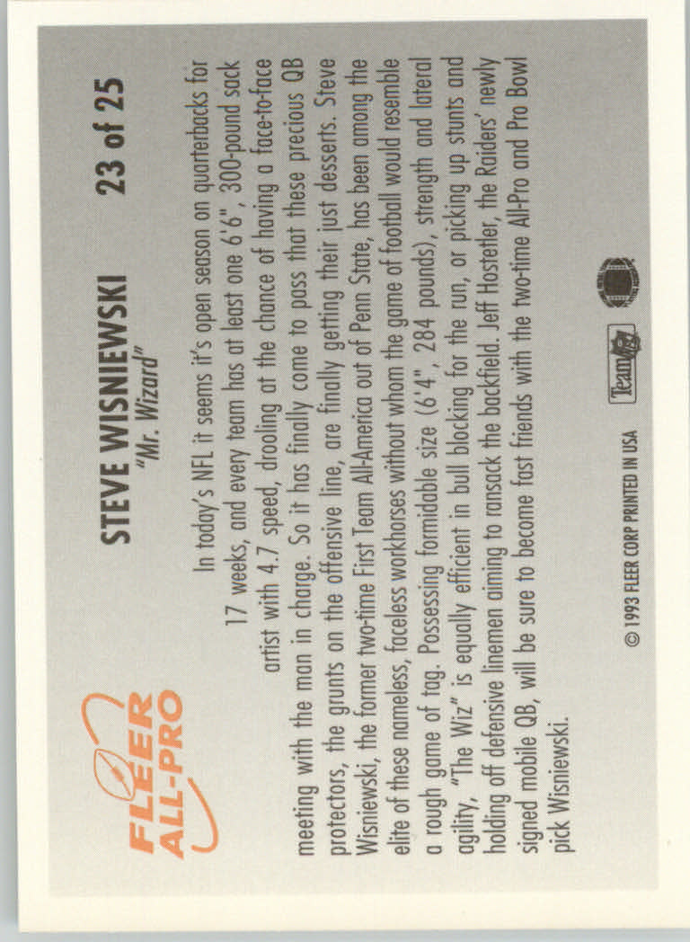 1993 Fleer Football "Insert" Cards - Picture 37 of 113