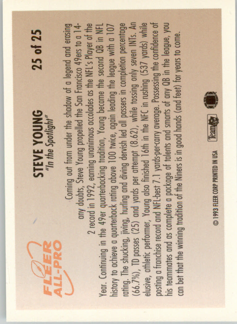 1993 Fleer Football "Insert" Cards - Picture 41 of 113