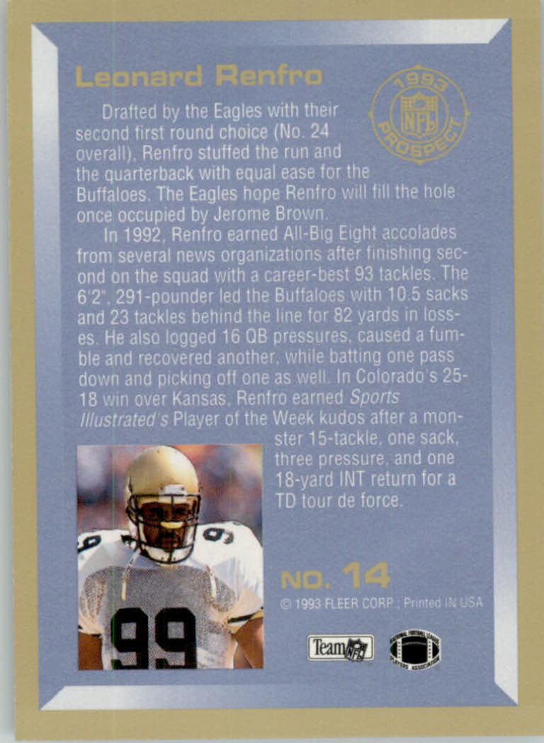 1993 Fleer Football "Insert" Cards - Picture 63 of 113