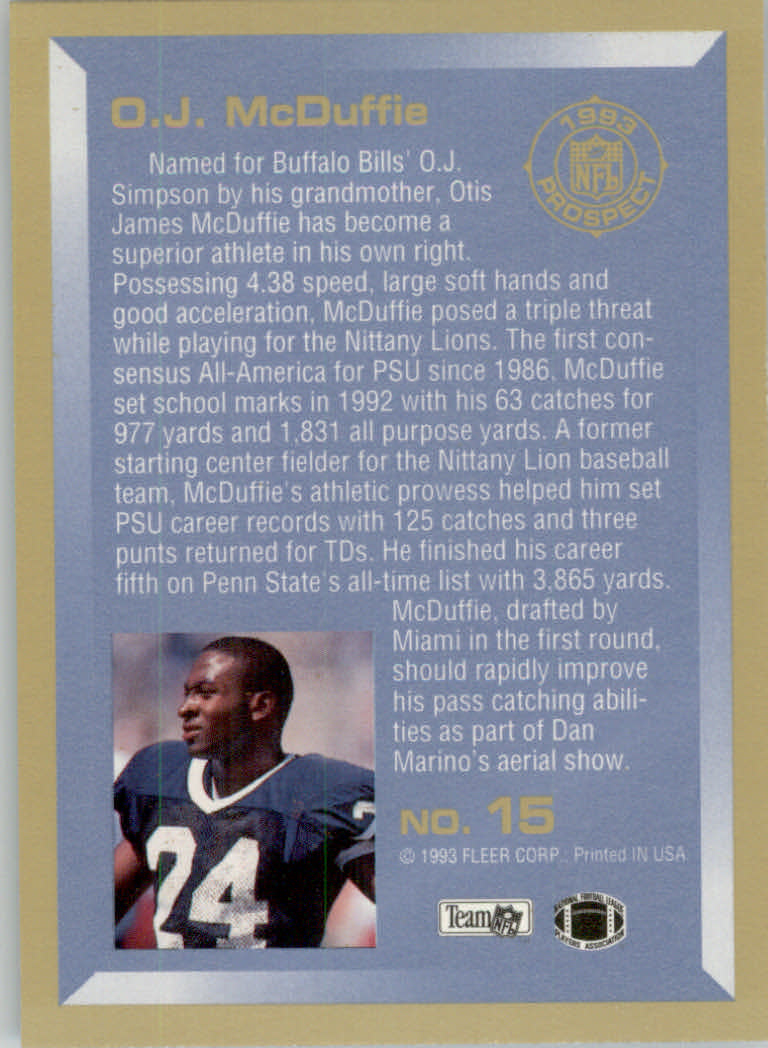 1993 Fleer Football "Insert" Cards - Picture 65 of 113