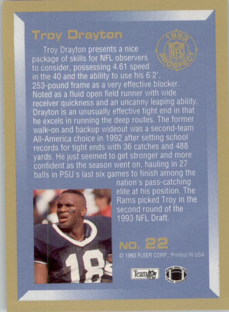 1993 Fleer Football "Insert" Cards - Picture 79 of 113
