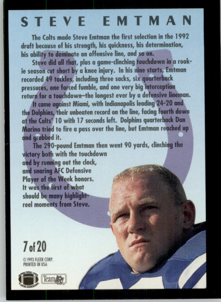 1993 Fleer Football "Insert" Cards - Picture 95 of 113