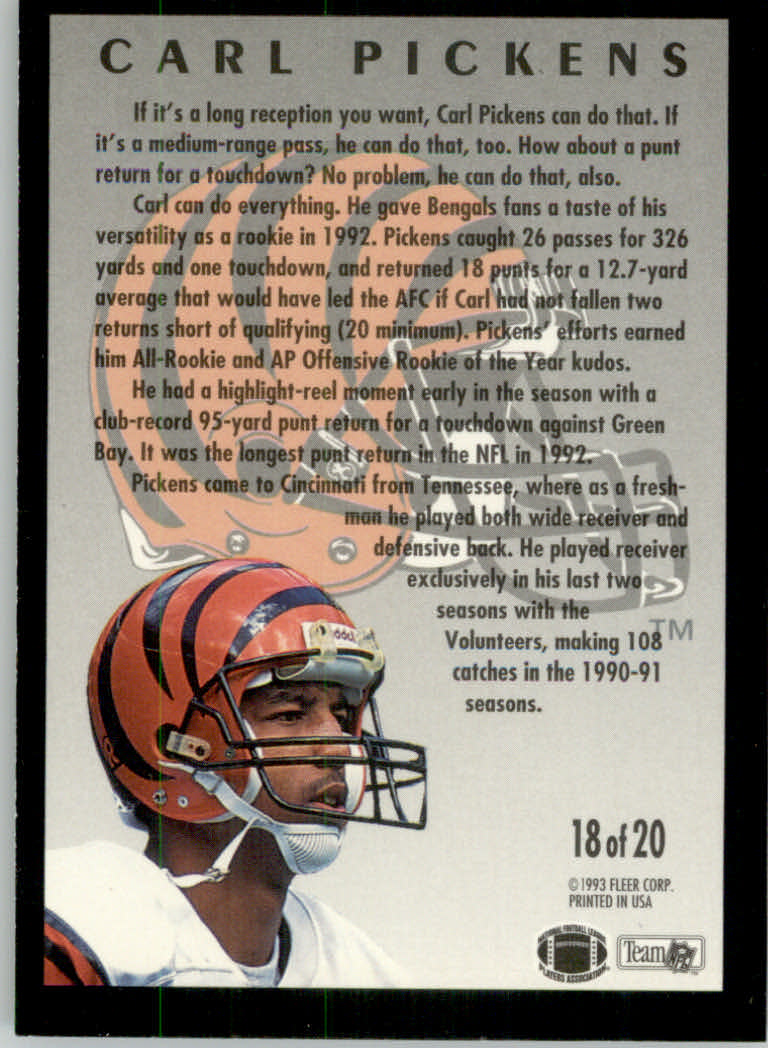 1993 Fleer Football "Insert" Cards - Picture 103 of 113