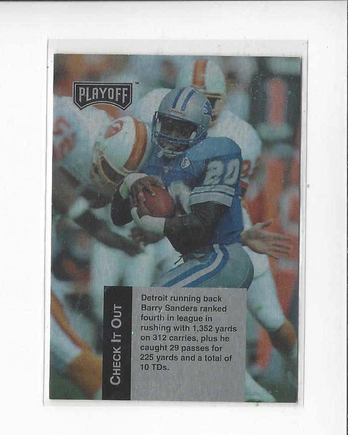 1993 Playoff Checklists #2 Barry Sanders