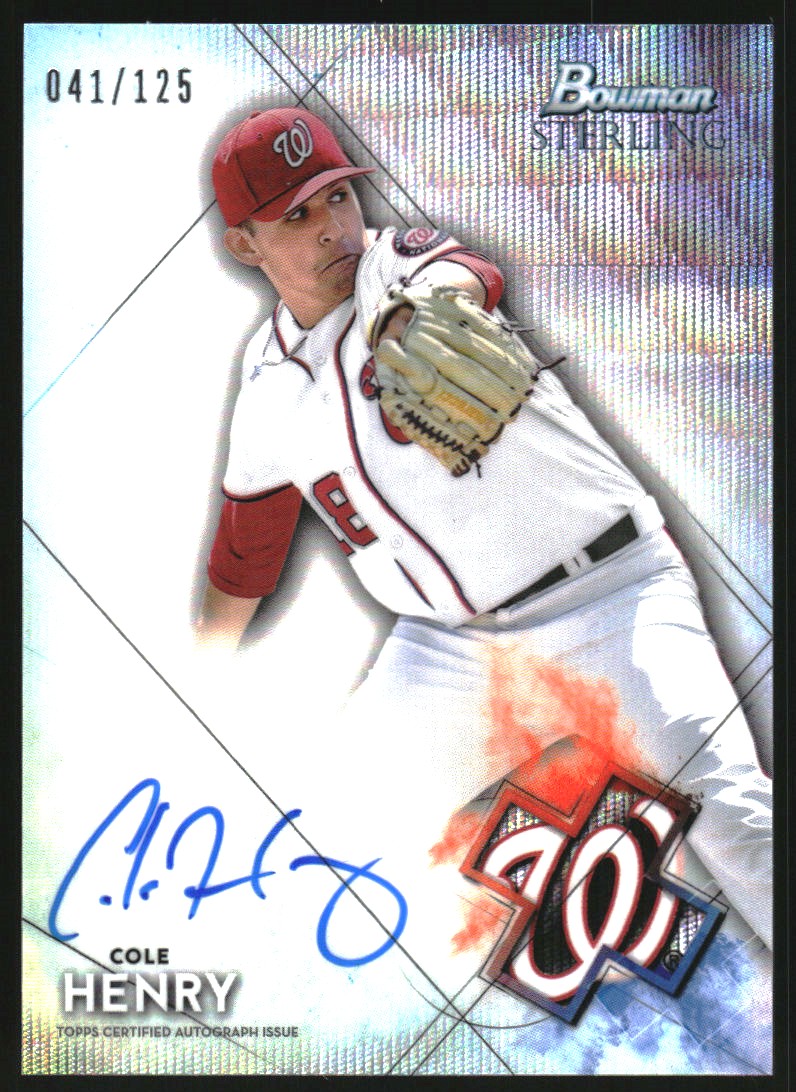 2021 Bowman Sterling Prospect Autographs Wave Refractors #BSPACH Cole Henry