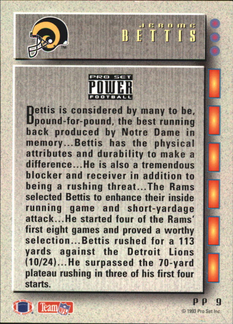 1993 Power Update Prospects Gold #9 Jerome Bettis