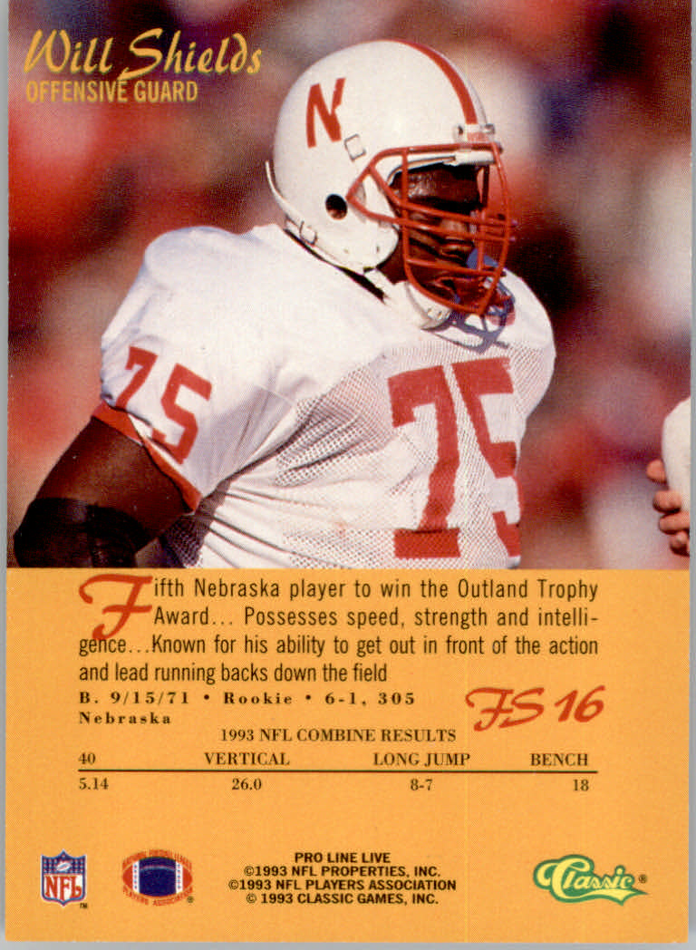 1993 Pro Line Live Football "Insert" Cards - Picture 13 of 39