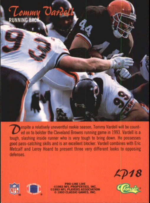 1993 Pro Line Live LPs #LP18 Tommy Vardell