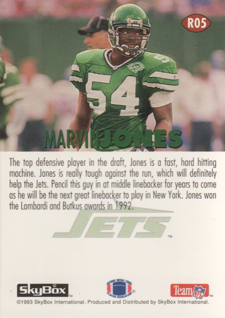 1993 SkyBox Impact Rookie Redemption #R5 Marvin Jones back image