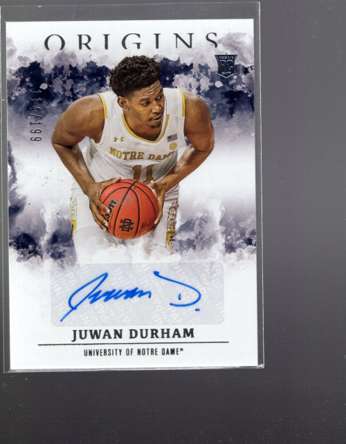 2021-22 Panini Chronicles Draft Picks Origins Rookie Autographs #16 Juwan Durham