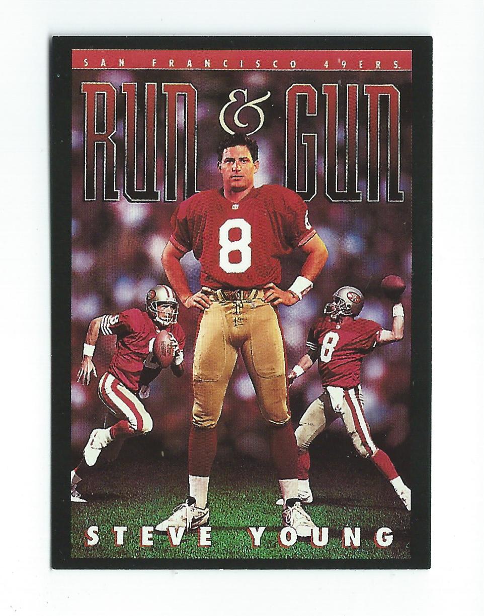 1993 SkyBox Premium Poster Cards #CB10 Steve Young/Run and Gun