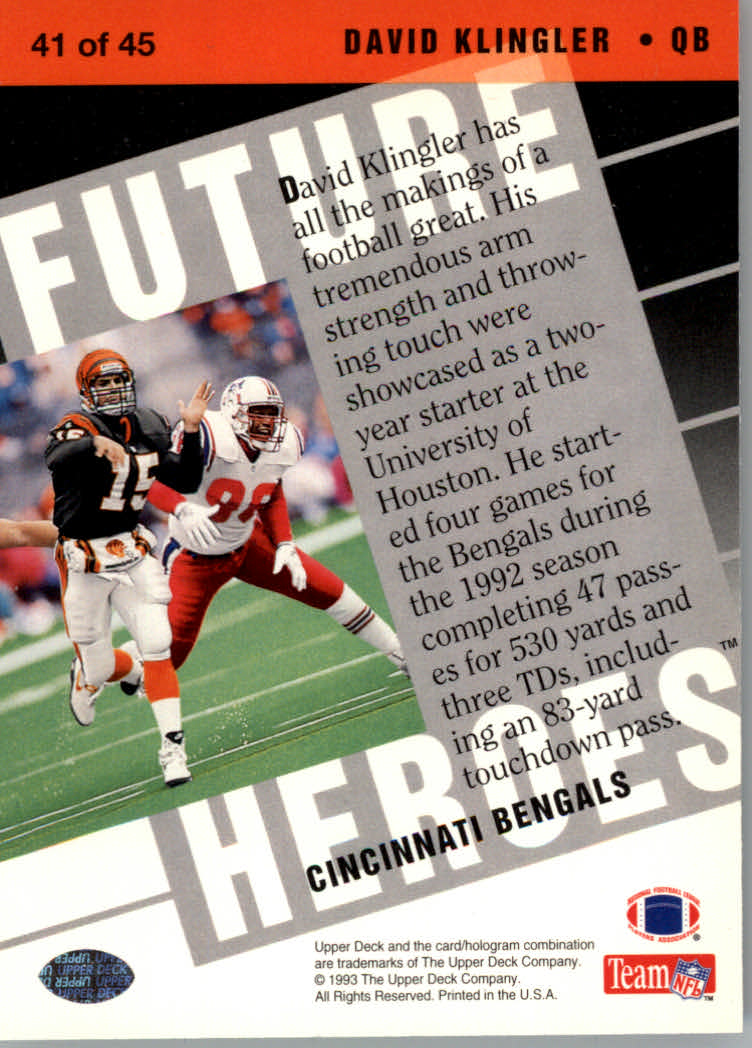 1993 Upper Deck Football "Future Heroes" Insert Cards - Picture 11 of 21